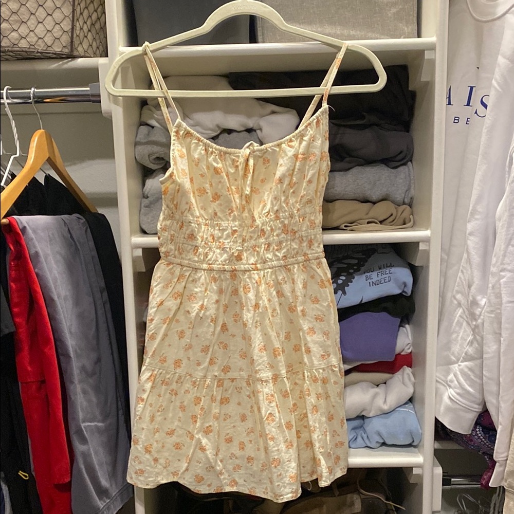 Cotton On Floral Dress in Cream and Orange